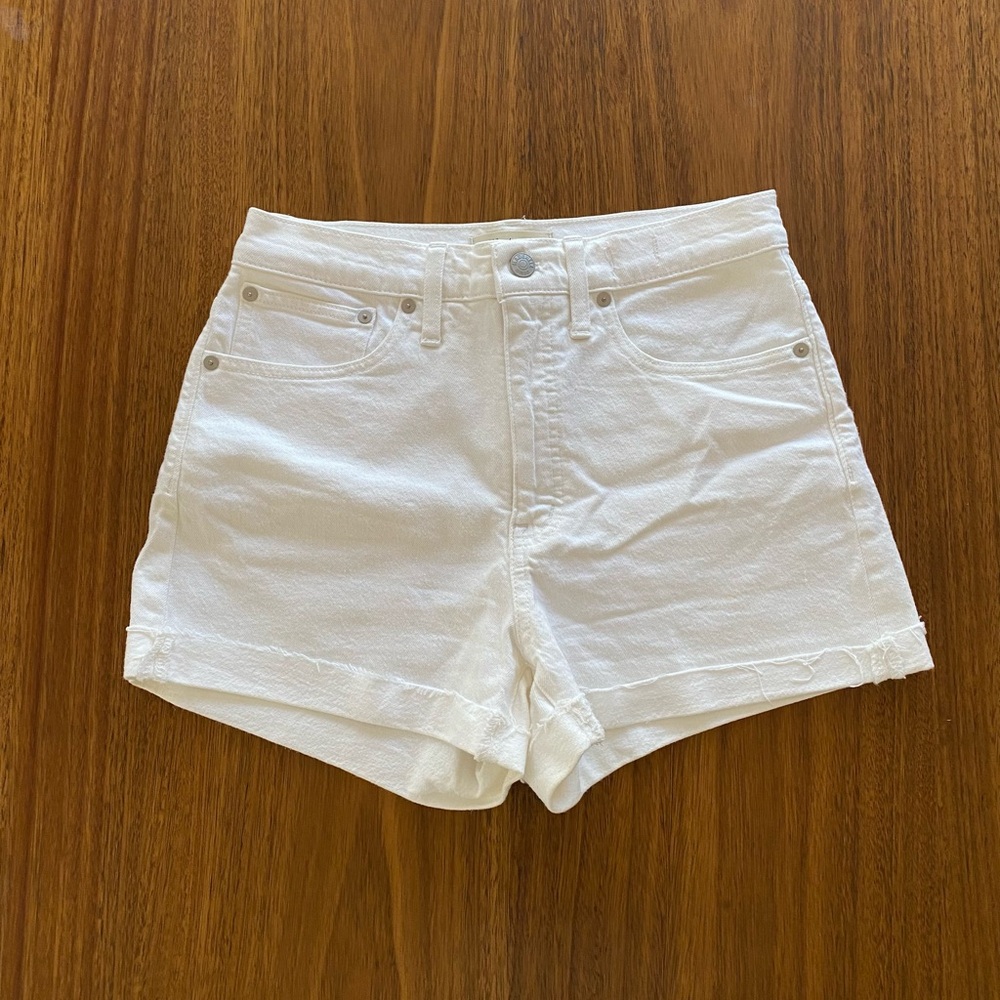 MADEWELL new without tags high waisted white denim shorts size 27